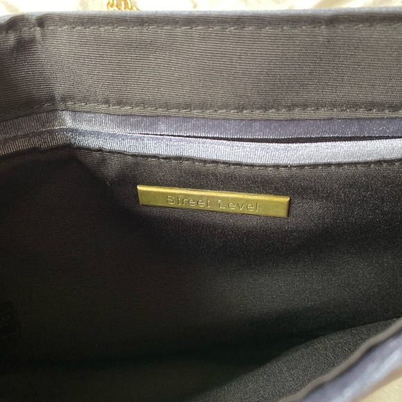 Street Level Blue and Gold Clutch Velvet Wristlet - Picture 4 of 9